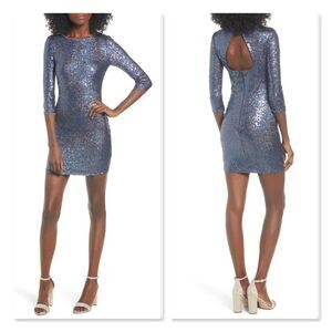 Leith Sequin Body-Con Minidress sz Medium in Blue